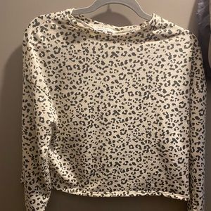long sleeve cheetah print shirt.